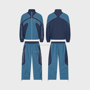 Conjunto de pista cortavientos de nailon de alta calidad, chándal deportivo de tubería personalizado de talla grande para hombres y adultos, conjunto cortavientos de invierno - Product Image 1