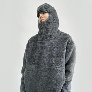Pull à capuche Sherpa pour hommes avec manches longues, logo personnalisé de haute qualité, sweats à capuche en polaire Sherpa lourd de grande taille - Product Image 3