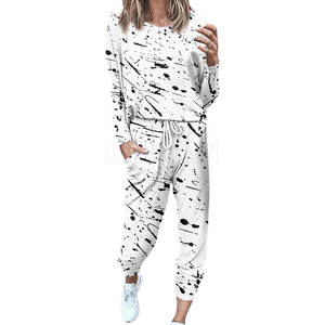 Conjunto Deportivo de Invierno 2024, 100% Algodón, con Estampado Personalizado de Pekín, Conjuntos Casuales para Mujer - Product Image 1