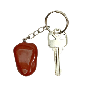 LLavero de cuarzo con piedra natural de jaspe rojo, piedra natural curativa envuelta en gema dorada, cristal curativo, venta al por mayor - Product Image 2