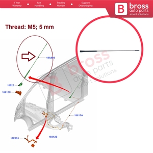 Antena de Techo BSP842 para Radio AM FM, Varilla de Antena M5 de 5 mm para Transit Custom, Tourneo Connect, Fiesta MK6, B-Max, Ka+, EcoSport AV1T18A - Product Image 5