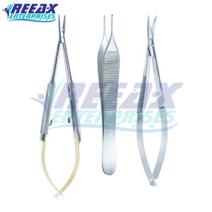 REEAX ENTERPRISES Juego de instrumentos microquirúrgicos oftálmicos Herramientas de cirugía de cataratas de acero inoxidable - Product Image 2