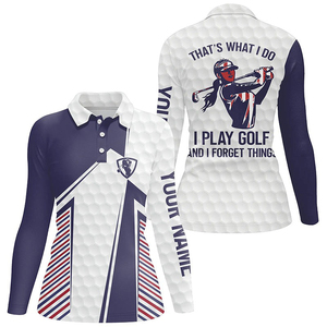 Ropa de golf personalizable para hombre, de secado rápido de alta elasticidad camisetas polo, camisetas con mangas largas antiarrugas transpirables - Product Image 4