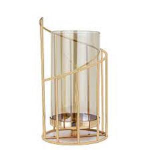 Juego de portavelas de metal y negro con portavelas de copa de champán Portavelas decorativo de metal dorado - Product Image 3