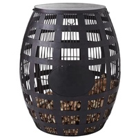 Table basse ronde au design moderne avec cache de rangement latéral en bois massif noir en fer pour maisons contemporaines Depot Meubles décoratifs