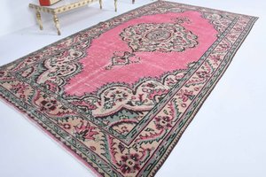 High Quality <b>Pink</b> Handmade Fine <b>Wool</b> Tribal Area Rug Embroidered for Living Room Hotels Restaurants Exercise Use - Product Image 4