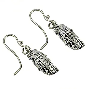 Boucles d'oreilles pendantes vintage en argent filigrané, forme de goutte d'eau en argent sterling, fleur, pour mariage, fête, cadeau, zircon, perle, diamant - Product Image 2