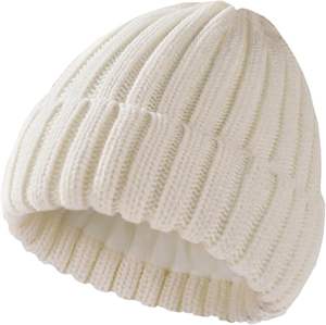 Gorro de Invierno Informal de Spandex/Poliéster con Forro Polar para Unisex, Gorros Suaves, Cálidos, Transpirables, Impermeables, con Bordado Sólido - Product Image 1