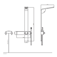 Colonne de douche encastrée en acier inoxydable brossé 016 avec 2 fonctions Top L50XP47XH130 Ensemble de quincaillerie de bain