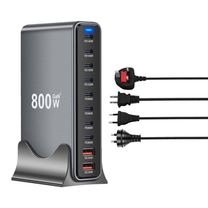 Bloque de cargador <span class=keywords><strong>USB</strong></span> <span class=keywords><strong>C</strong></span> de 800W, estación de carga <span class=keywords><strong>USB</strong></span> <span class=keywords><strong>C</strong></span> multipuerto de 10 puertos, cargador de pared para portátil de escritorio, GaN PD para iPhone 16 15 - Product Image 1