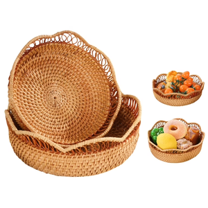 Panier en rotin de bambou le moins cher pour les fruits, panier de rangement décoratif en rotin paniers de rangement artisanaux fabriqués au Vietnam - Product Image 4