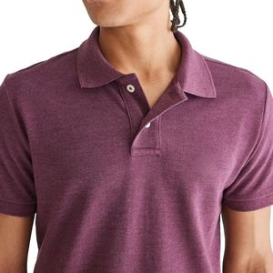 Compre 100% algodón de calidad superior de punto transpirable para camisas MOQ bajo estilo ajustado informal con diseño de manga corta de cuello - Product Image 3