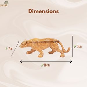 Sculpture de Puma en bois d'olivier écologique sculptée à la main, 20 cm, figurine de chat sauvage faite à la main pour anniversaire, vente en gros de Bethléem - Product Image 4