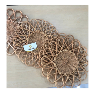 New Arrival Boho Rattan Charger Plates Hot Trend 10mm Thick <b>Placemat</b> Hot Sale Wicker Charger Plate From Vietnam - Product Image 2