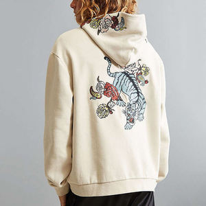 Vente en gros de sweat à capuche surdimensionné pour hommes de couleur taupe avec broderie de logo pour automne saison sweats à capuche pour hommes - Product Image 2