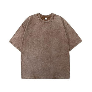 Camiseta de gran tamaño con lavado ácido Vintage de algodón pesado hecha a medida para hombres y mujeres, ropa de calle gráfica informal bordada hecha en Pakistán 100% - Product Image 6