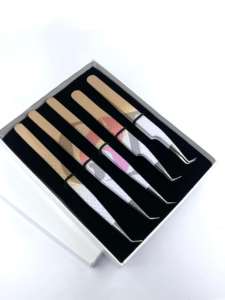 Pinzas para Extensión de Pestañas de Acero Inoxidable con el Mejor Diseño, Rectas, de 45 Grados, con Recubrimiento en Polvo de Doble Color, Antimagnéticas, de 90 Grados - Product Image 6