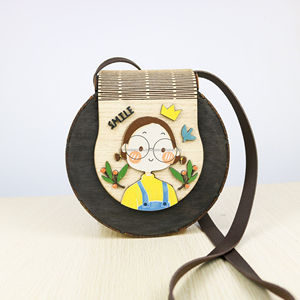 <span class=keywords><strong>HANDMADE</strong></span> dễ thương bằng gỗ thủ công thời trang của phụ nữ Túi xách <span class=keywords><strong>handmade</strong></span> dệt cỏ biển mùa hè bãi biển túi vai Crossbody mây Túi xách - Product Image 4