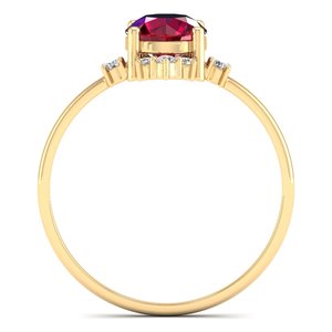 Anillo de Compromiso REYES con Gema de Rubí de Corte Brillante Redondo de Diseño Clásico de 0.84 Quilates en Plata de Ley 925, Joyería Fina con Moissanita - Product Image 4