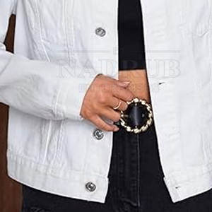 Chaqueta de diamantes de imitación de moda para mujer transpirable de etiqueta privada uso al aire libre chaquetas cómodas de moda con diamantes de imitación al mejor precio - Product Image 4