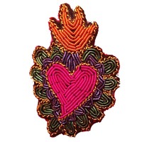 Broche personnalisable œil porte-bonheur brodée à la main avec fil de bullion, fixation épinglée et magnétique sur toile, design classique