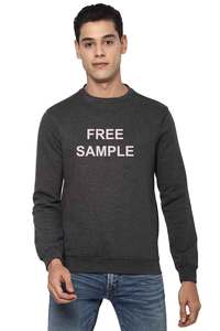 Charcoal <b>grey</b> colour Premium quality <b>sweatshirts</b> available with your custom logo embroidered printed full sleeves crewnecks 2023 - Product Image 5