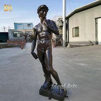 Statue de David en fibre de verre grandeur nature Ideal Arts Sculpture masculine en résine personnalisée pour la décoration d'art moderne de la maison et du jardin