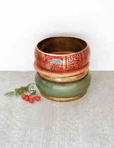 Brazalete de latón a la moda para mujer, joyería de moda, pulsera chapada tradicional al por mayor, conjunto de brazaletes para niñas y mujeres - Product Image 4