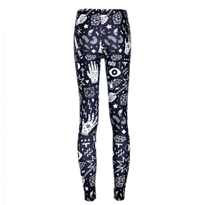 Leggings pour femmes, taille mi-haute, style punk rock, Harajuku, entraînement, push-up, fitness, sexy, imprimé 3D, sorcière, doux, écologiques, grande taille - Product Image 2