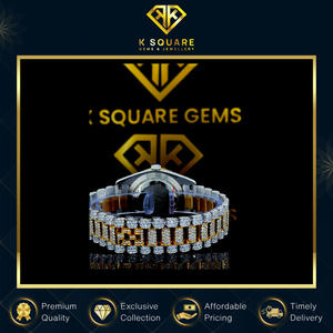 Exclusivo Reloj de Lujo Nuevo con Movimiento Automático de Cuarzo Analógico, Acero Inoxidable VVS, Movimiento Redondo, Diamante Moissanita, Resistente al Agua - Product Image 4