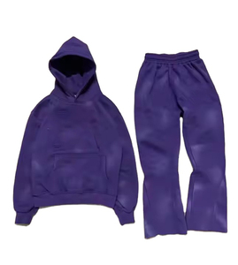 Ensemble pantalon de survêtement et jogging à capuche en broderie éponge de haute qualité avec logo personnalisé Survêtement avec fermeture éclair et lavage à l'acide pour hommes - Product Image 6