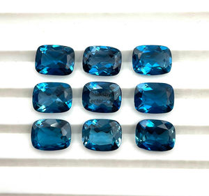 8x10mm Londres Topaze Bleue Coussin Coupe Pierres Précieuses En Vrac Haute Qualité Topaze Bleue Perles À Facettes pour La Fabrication De Bijoux Du Fabricant - Product Image 1