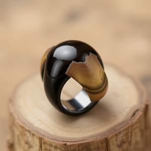 Elegante anillo de cuerno hecho a mano para joyería sostenible de estilo atemporal con patrones naturales únicos para fiestas de Heaven Craft Export - Product Image 3