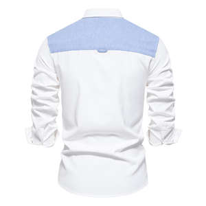 เสื้อเชิ้ตผ้าซาตินลำลองผู้ชาย รุ่นสปริง ใหม่ ย้อมสีเรียบ 100% ผ้าฝ้าย ไม่หด ไม่ยับ เป็นมิตรกับสิ่งแวดล้อม แห้งเร็ว แขนยาว สีพื้น - Product Image 2