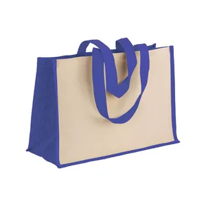 Borse Promozionali Personalizzabili in Cotone e Juta con Fodera Interna Morbida per Shopper - Product Image 5