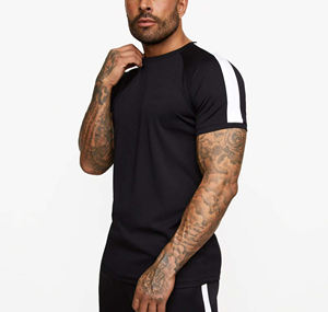 Vente en Gros 2025 100% Coton Slim Fit Manches Courtes Col Ras Du Cou Twinset T-shirts et Shorts Ensemble Pour Hommes - Product Image 5