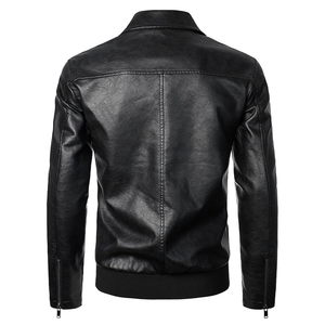 Veste de motard en cuir léger pour hommes, conçue sur mesure, en peau de vache durable pour les longues balades en moto en hiver - Product Image 4