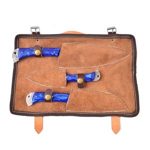 Set of 3pcs Japanese Damascus <b>Kitchen</b> Chef Knife Handmade Professional Steel Japanese Knife Pure Leather Roll Minimum Order 5pcs - Product Image 4