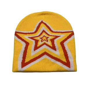 Otoño Invierno Color caramelo térmico a prueba de viento pareja sombrero de punto hombres diseñador de moda gorra mujeres Jacquard Beanie - Product Image 5