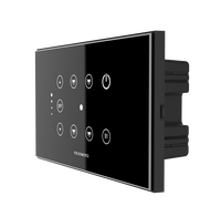 Interruptores Táctiles Wifi de 4 Vías de la Serie 4 WHITE Glassy de Fox Domotics con NFC, Control Remoto Inalámbrico Fácil de Usar, 6A 240V