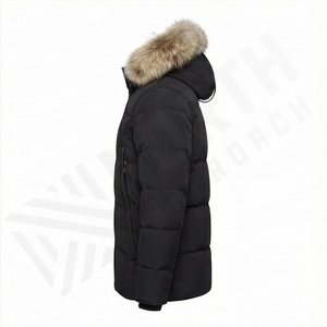 Veste parka d'hiver sur mesure pour homme, respirante, avec capuche en fausse fourrure, matelassée, rembourrée de duvet, épaisse, chaude, thermique pour l'extérieur - Product Image 3