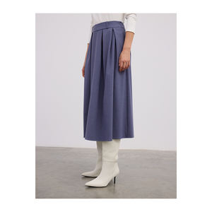 Jupe midi plissée en mélange de viscose douce - Product Image 1