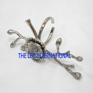 Ensemble de 2 anneaux de serviette de table ronds plaqués or, porte-serviettes décoratifs en métal aluminium pour les occasions de mariage - Product Image 4