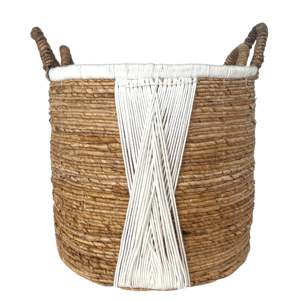 Panier à linge en macramé pour salle de bain et salon, rangement en tissu pour vêtements - Product Image 1