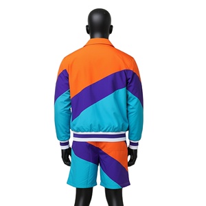 2026 New Winter Quick Dry Windbreaker Short Set Zip <b>Jacket</b> Polyester Streetwear Track Suit Set <b>Men</b> Casual Wear - Product Image 2