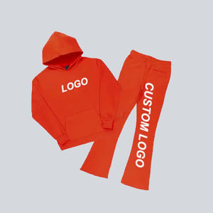 Survêtement de sport évasé de qualité supérieure pour hommes, vêtements de jogging d'entraînement de sport d'hiver avec impression de strass, costumes de sport en gros - Product Image 4