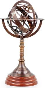 Base de madera negra con diseño de metal tallado armilar náutico personalizado al por mayor, coleccionable de artesanías de metal de fabricantes - Product Image 2