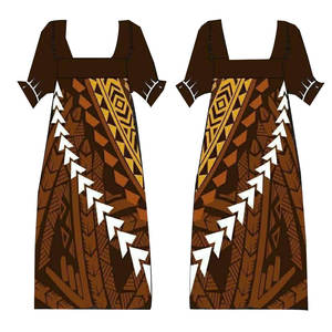 Nuevo Vestido Mumu Polinesio con Estampado Floral, Vestido Micronésico Personalizado con Mangas Abullonadas, Vestidos Casuales - Product Image 2