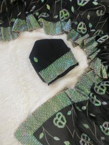 เสื้อส่าหรีแบบมีความชื้นสีดำสำหรับงานปาร์ตี้แนวแฟนซีชุดอินเดีย - Product Image 3