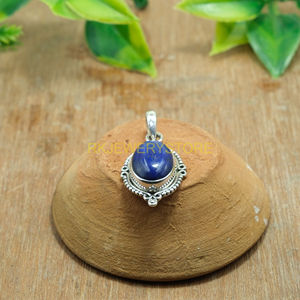 Pendentif en lapis-lazuli de qualité supérieure naturel, pendentif en argent sterling 925, pendentif statement, pendentif en pierre précieuse, bijoux en lapis-lazuli, cadeau - Product Image 3